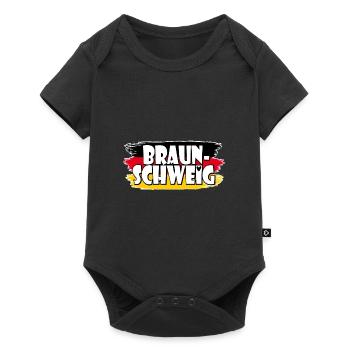Drapeau de Braunschweig Allemagne - Body à manches courtes Premium Bébé - noir - Devant