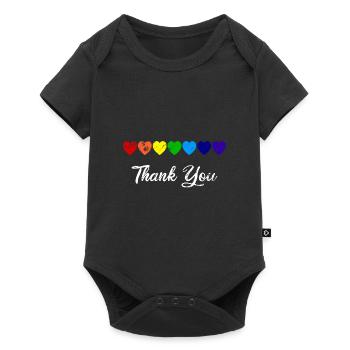 Row of Hearts Rainbow Heart Thank You - Baby Premium short-sleeve bodysuit - black - Front