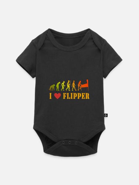 Ich liebe Flipper - Baby Premium Kurzarmbody - Schwarz