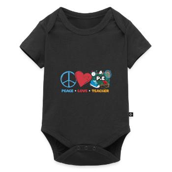 Vintage Peace Love PE Teacher A Physical Fitness - Baby Premium short-sleeve bodysuit - black - Front