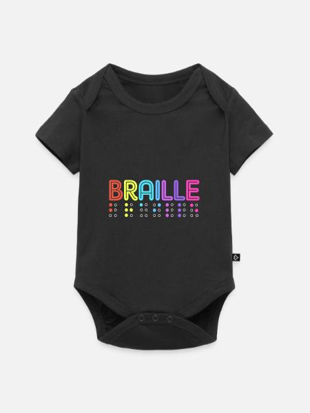 Blindenschrift Braille Blind - Baby Premium Kurzarmbody - Schwarz