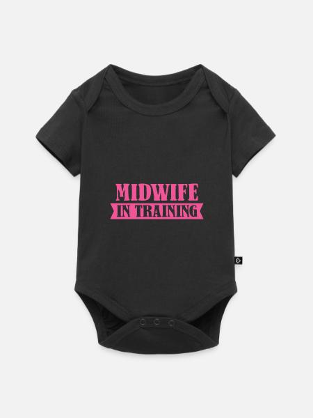 Hebamme Geburtshelfer - Baby Premium Kurzarmbody - Schwarz
