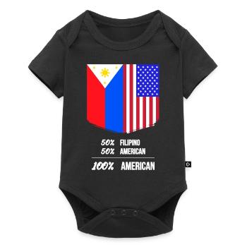 Fil-Am Design für stolze Pinoys - Baby Premium Kurzarmbody - Schwarz - Vorne