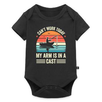 Retro Funny Fishing Pun for Angler or Fisherman - Baby Premium short-sleeve bodysuit - black - Front