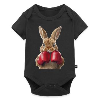 Hase - Baby Premium Kurzarmbody - Schwarz - Vorne