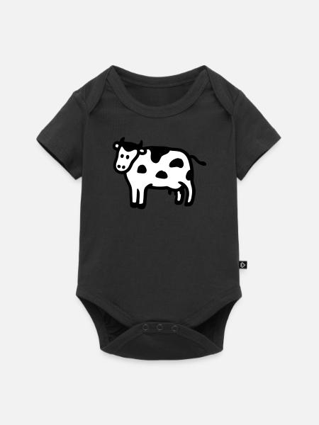 Kuh - Baby Premium Kurzarmbody - Schwarz
