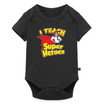 Journée des enseignants Super-héros Cadeau de l’enseignant - Body à manches courtes Premium Bébé - noir - Devant