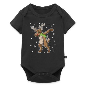 Dabbing Deer Christmas Xmas Yuletide Holiday Gift - Baby Premium short-sleeve bodysuit - black - Front