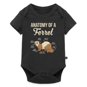 Ferret Anatomy Funny Animal Lover Furry Wildlife - Baby Premium short-sleeve bodysuit - black - Front