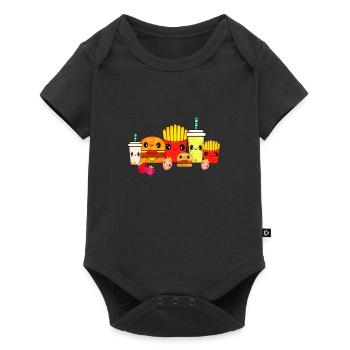 Fastfood Burger Fries Kawaii Food - Baby Premium short-sleeve bodysuit - black - Front