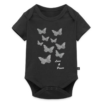 butterflies Schmetterlinge - Baby Premium Kurzarmbody - Schwarz - Vorne