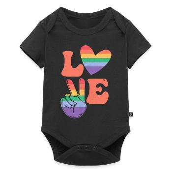 Gay Lesbian Rainbow T-Shirt Gift Idea - Baby Premium short-sleeve bodysuit - black - Front