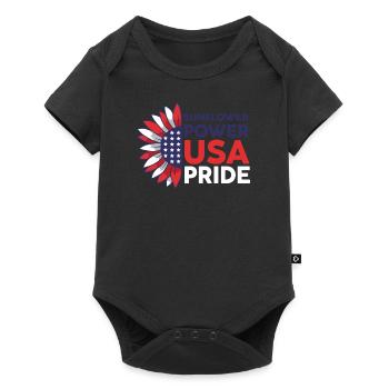 Sunflower Power Usa Pride 4th Of July - Baby Premium short-sleeve bodysuit - black - Front