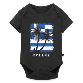Drapeau de la Grèce Hellas Athènes Drapeau grec - Body à manches courtes Premium Bébé - noir - Devant