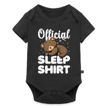 Bear Bears Baby Chemise de sommeil officielle Lazy Relax - Body à manches courtes Premium Bébé - noir - Devant