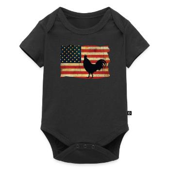 Poulet USA Flag Rooster - Body à manches courtes Premium Bébé - noir - Devant