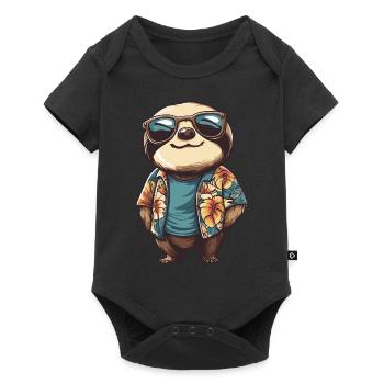 Sloth Funny Summer - Baby Premium short-sleeve bodysuit - black - Front