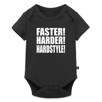 Faster Harder Hardstyle - Body à manches courtes Premium Bébé - noir - Devant