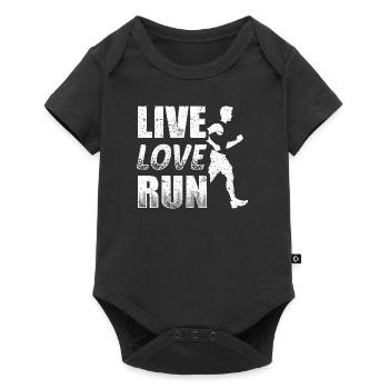 Funny Running Runner Shirt Live Love Run - Baby Premium short-sleeve bodysuit - black - Front