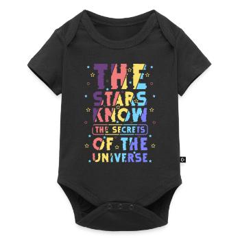 stars spaceship galaxy - Baby Premium short-sleeve bodysuit - black - Front