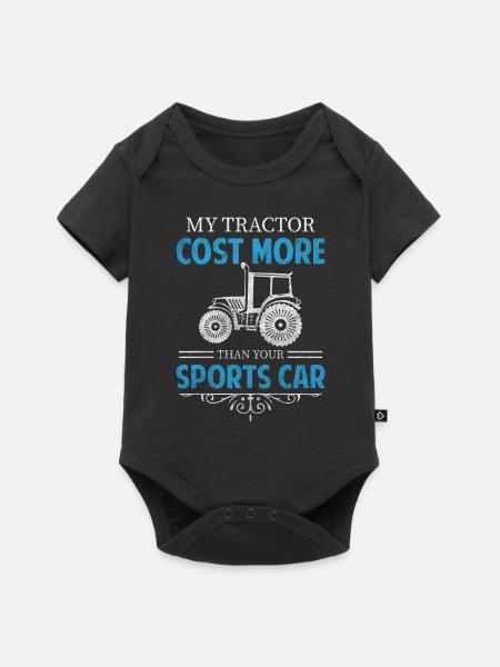 Traktor Anbau Bäuerin - Baby Premium Kurzarmbody - Schwarz
