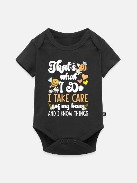 Imker Blume Insekten - Baby Premium Kurzarmbody - Schwarz