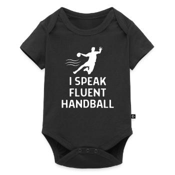 Handball Handballer Spruch Geschenk - Baby Premium Kurzarmbody - Schwarz - Vorne