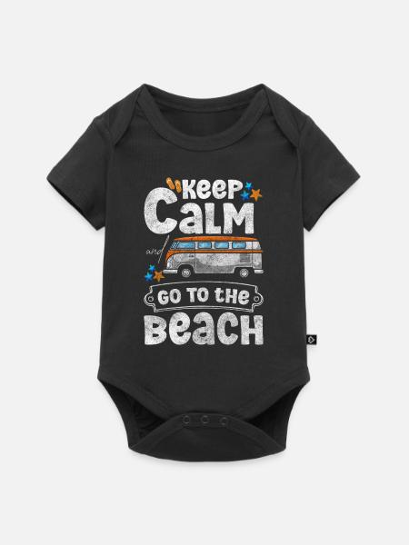 Sommer Strandpromenade Sand - Baby Premium Kurzarmbody - Schwarz