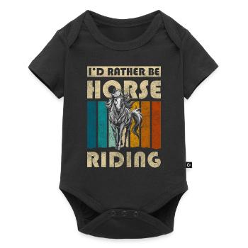 Chevaux Cheval Fille Animaux Amour - Body à manches courtes Premium Bébé - noir - Devant
