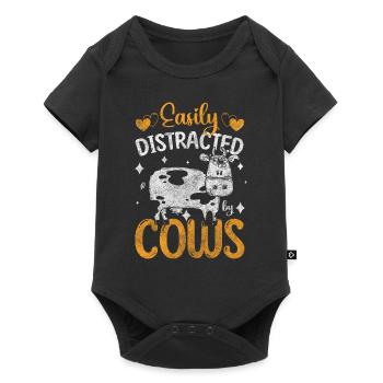 Étable à vaches Éleveur laitier - Body à manches courtes Premium Bébé - noir - Devant