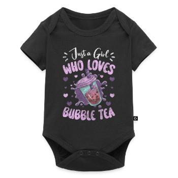 Thé Boba Sucré Coloré - Body à manches courtes Premium Bébé - noir - Devant