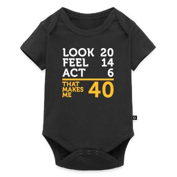 I Am 40 Years Old,But My Heart Is Still Young! - Baby Premium short-sleeve bodysuit - black - Front