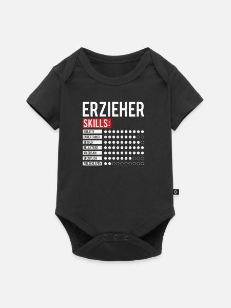 Erzieher Fähigkeiten Skills Geschenk zum Abscheid - Baby Premium Kurzarmbody - Schwarz
