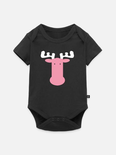 ELCH - MOOSE - Baby Premium Kurzarmbody - Schwarz