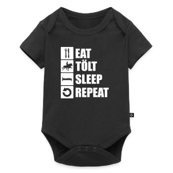 eat. tölt. sleep. repeat. - Baby Premium Kurzarmbody - Schwarz - Vorne