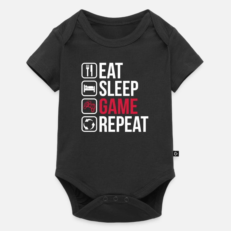Eat Sleep Game Repeat - Baby Premium short-sleeve bodysuit - black