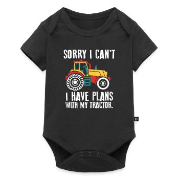 Plan avec mon tracteur. Mon tracteur. Tracteurs - Body à manches courtes Premium Bébé - noir - Devant