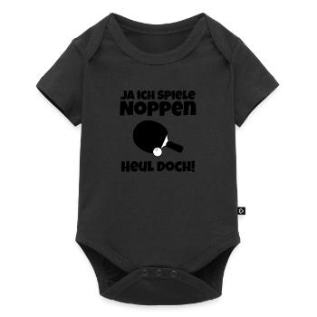 Tischtennis Tischtennisspieler Schläger Noppen - Baby Premium Kurzarmbody - Schwarz - Vorne
