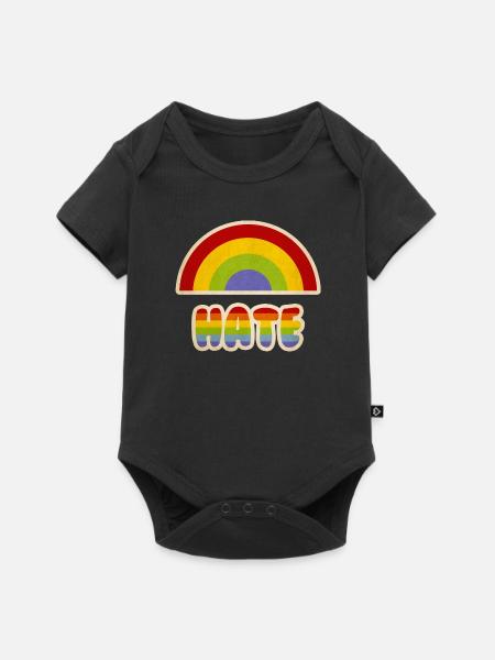 Regenbogen Hass Parodie - Baby Premium Kurzarmbody - Schwarz