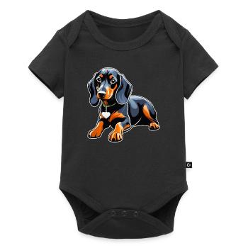 Cute Dachshund Dog - Baby Premium short-sleeve bodysuit - black - Front