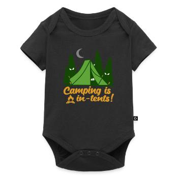 Camping Is In Tents Funny - Baby Premium short-sleeve bodysuit - black - Front