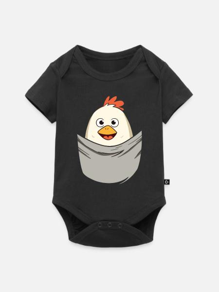 Chicken In Pocket - Baby Premium Kurzarmbody - Schwarz