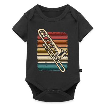 Trombone Player Retro Trombone Trombonist - Baby Premium short-sleeve bodysuit - black - Front