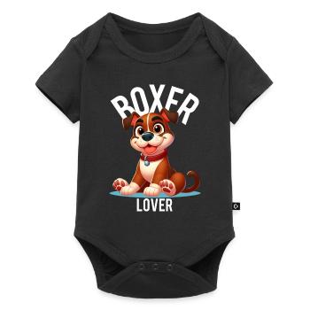 Boxer Lover - Baby Premium short-sleeve bodysuit - black - Front