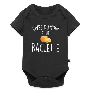 Leben von Liebe und Raclette - Baby Premium Kurzarmbody - Schwarz - Vorne