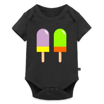 crème glacée restaurant crème glacée sundae134 - Body à manches courtes Premium Bébé - noir - Devant