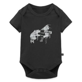 Piano bear music piano - Baby Premium short-sleeve bodysuit - black - Front