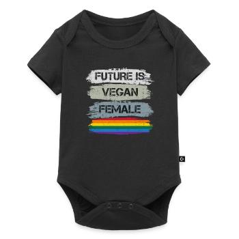 Future is Vegan Female and Colorful - Baby Premium short-sleeve bodysuit - black - Front