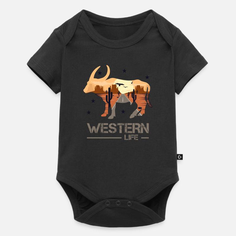 Western - Baby Premium Kurzarmbody - Schwarz