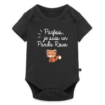 Je suis un panda roux - Body à manches courtes Premium Bébé - noir - Devant